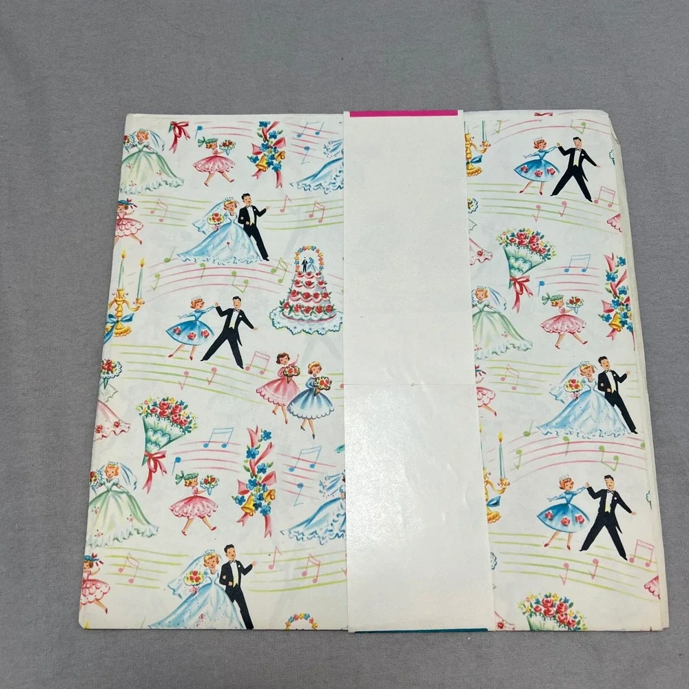 Cascade Vintage Gift Wrap Flat Folds Floral Wedding Mid Century Ephemera 5-20x30
